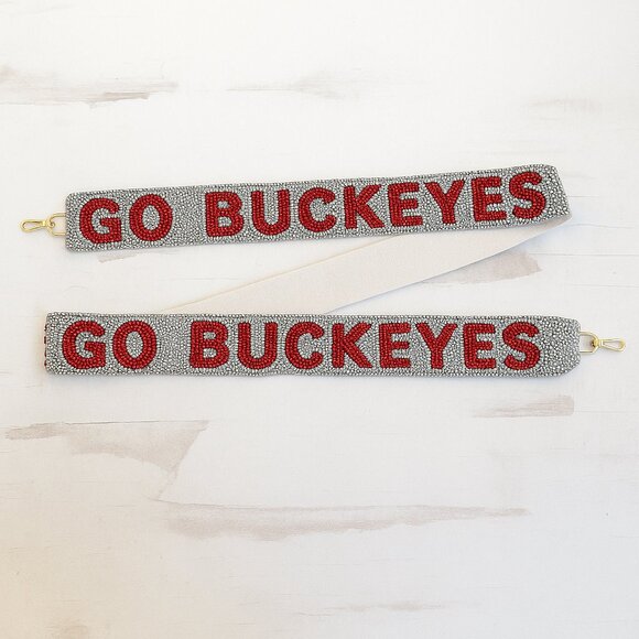 GO BUCKEYES Ohio State Beaded Purse Strap | Ohio State Purse Strap - Picture 2 of 2
